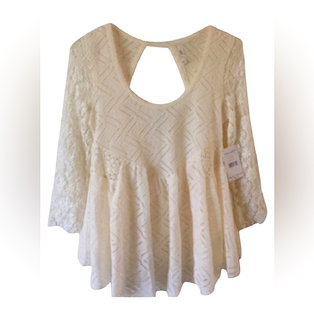 Free People delicate knit lace top NWOT